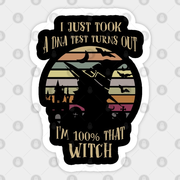 I'm 100% that Witch Halloween Vintage Sticker by JDaneStore